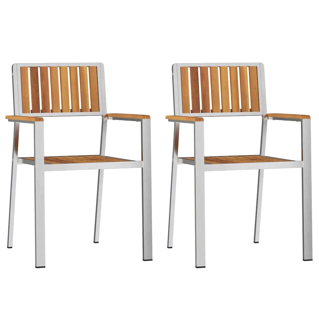 Gartenstuhl 2 pcs Braun 56 x 54,5 x 87 cm Massivholz Akazie