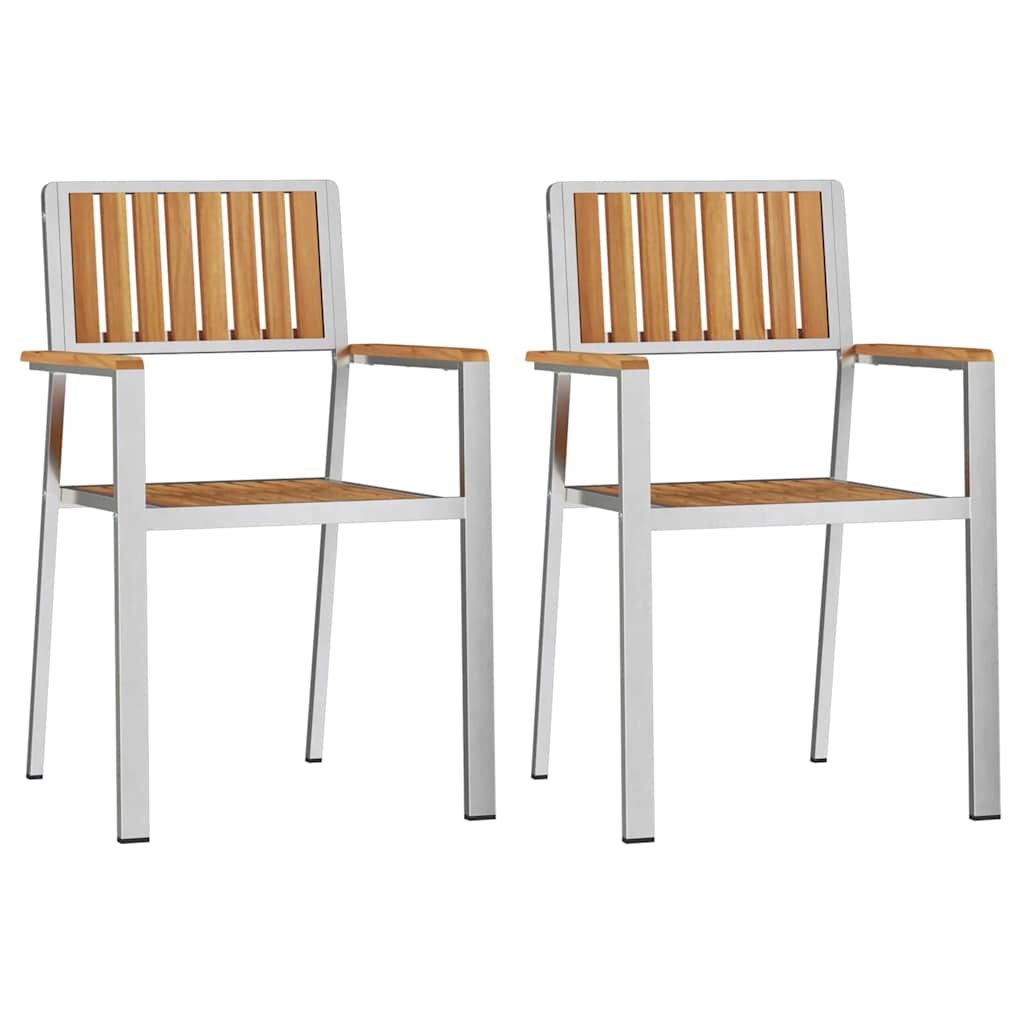 Gartenstuhl 2 pcs Braun 56 x 54,5 x 87 cm Massivholz Teak
