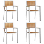 Gartenstuhl 4 pcs Braun 56 x 54,5 x 87 cm Massivholz Teak