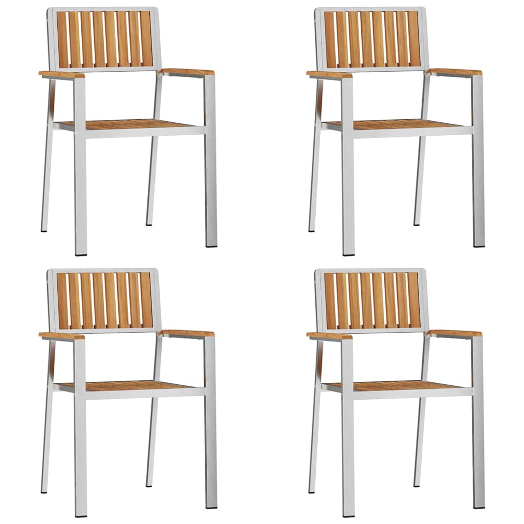 Gartenstuhl 4 pcs Braun 56 x 54,5 x 87 cm Massivholz Teak