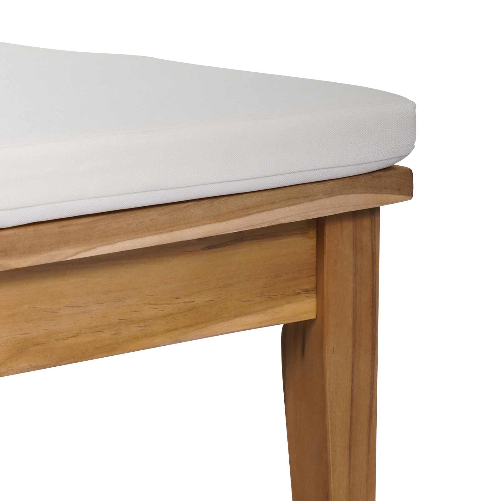 Gartenbank und Tischset 2 pcs Creme und Braun Massivholz Teak