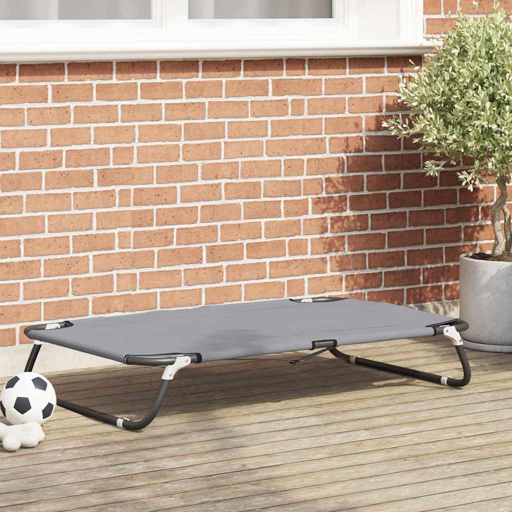 Hundebett Hellgrau 90 x 55 x 18 cm Stahl
