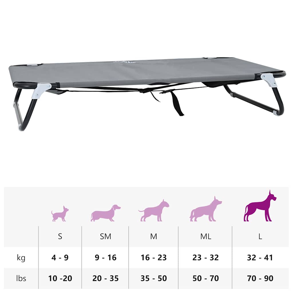 Hundebett Hellgrau 105 x 65 x 18 cm Stahl