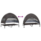 Hochgelegtes Hundebett Braun 127 x 81 x 108 cm Stoff und Stahl