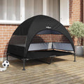 Hochgelegtes Hundebett Schwarz 127 x 81 x 108 cm