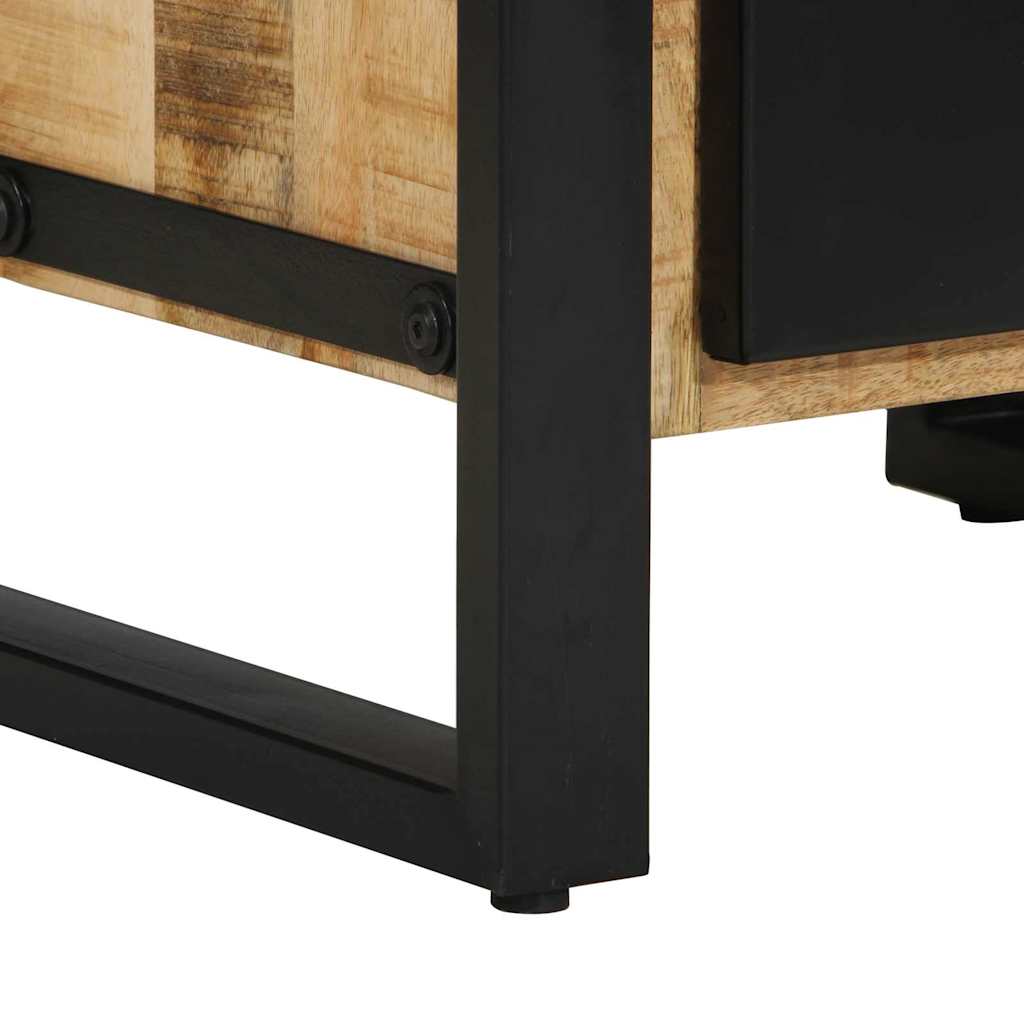 Badezimmermöbel-Set 2 pcs Braun und Schwarz Massivholz Mango