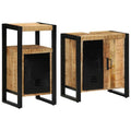 Badezimmermöbel-Set 2 pcs Braun und Schwarz Massivholz Mango