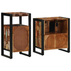 Badezimmermöbel-Set mit Regal 2 pcs Massives upgecyceltes Holz