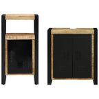 Badezimmermöbel-Set 2 pcs Braun und Schwarz Massivholz Mango