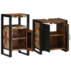 Badezimmermöbel-Set mit Regal 2 pcs Massives upgecyceltes Holz