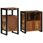 Badezimmermöbel-Set mit Regal 2 pcs Massives upgecyceltes Holz