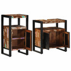 Badezimmermöbel-Set mit Regal 2 pcs Braun Massives Altholz