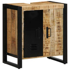 Badezimmermöbel-Set 2 pcs Braun und Schwarz Massivholz Mango