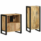 Badezimmermöbel-Set 2 pcs Braun und Schwarz Massivholz Mango