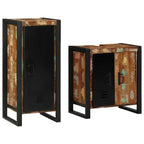 Badezimmermöbel-Set mit Regal 2 pcs Massives upgecyceltes Holz
