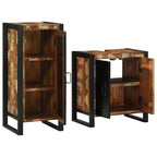 Badezimmermöbel-Set mit Regal 2 pcs Massives upgecyceltes Holz