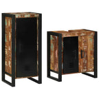 Badezimmermöbel-Set mit Regal 2 pcs Massives upgecyceltes Holz