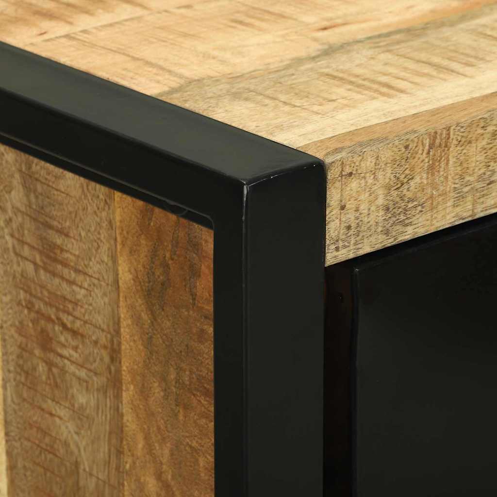 Badezimmermöbel-Set 2 pcs Braun und Schwarz Massivholz Mango