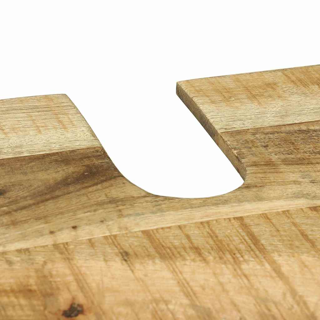 Badezimmermöbel-Set 2 pcs Braun und Schwarz Massivholz Mango