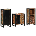 Badezimmermöbel-Set mit Regal 3 pcs Massives upgecyceltes Holz