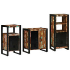 Badezimmermöbel-Set mit Regal 3 pcs Massives upgecyceltes Holz