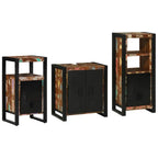 Badezimmermöbel-Set mit Regal 3 pcs Massives upgecyceltes Holz