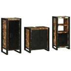 Badezimmermöbel-Set mit Regal 3 pcs Massives upgecyceltes Holz