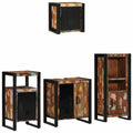 Badezimmermöbel-Set mit Regal 4 pcs Massives upgecyceltes Holz