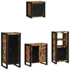 Badezimmermöbel-Set mit Regal 4 pcs Massives upgecyceltes Holz