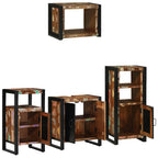 Badezimmermöbel-Set mit Regal 4 pcs Massives upgecyceltes Holz