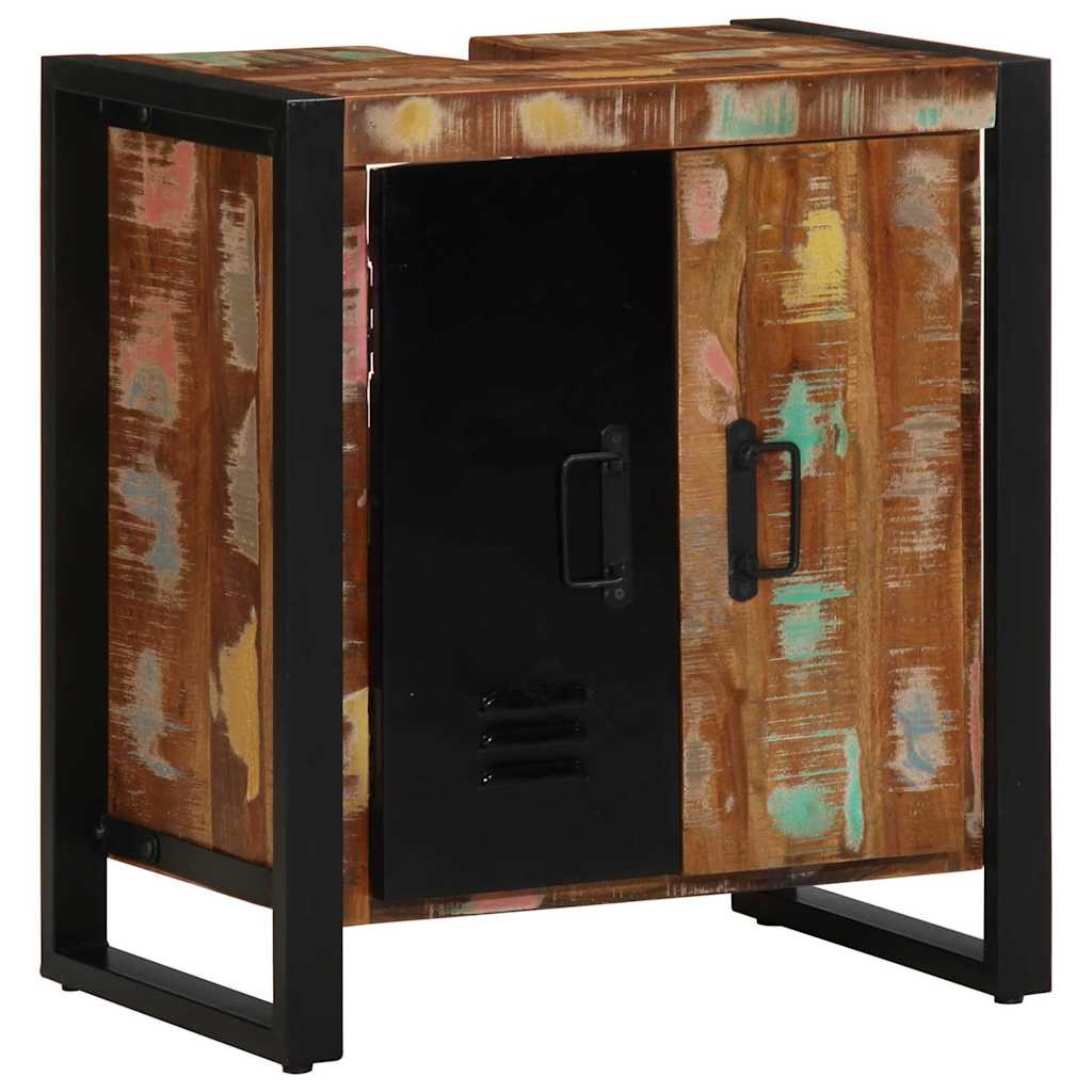 Badezimmermöbel-Set mit Regal 4 pcs Massives upgecyceltes Holz