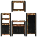 Badezimmermöbel-Set mit Regal 4 pcs Mehrfarbig Massives Altholz
