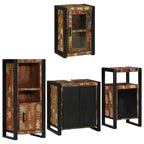 Badezimmermöbel-Set mit Regal 4 pcs Mehrfarbig Massives Altholz
