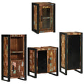 Badezimmermöbel-Set mit Regal 4 pcs Mehrfarbig Massives Altholz
