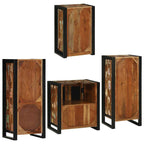 Badezimmermöbel-Set mit Regal 4 pcs Mehrfarbig Massives Altholz
