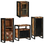 Badezimmermöbel-Set mit Regal 4 pcs Mehrfarbig Massives Altholz