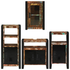 Badezimmermöbel-Set mit Regal 4 pcs Mehrfarbig Massives Altholz