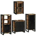 Badezimmermöbel-Set mit Regal 4 pcs Mehrfarbig Massives Altholz