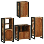 Badezimmermöbel-Set mit Regal 4 pcs Mehrfarbig Massives Altholz