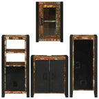 Badezimmermöbel-Set mit Regal 4 pcs Mehrfarbig Massives Altholz