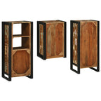 Badezimmermöbel-Set mit Regal 3 pcs Mehrfarbig Massives Altholz