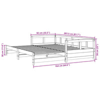 Tagesbett ohne Matratze 80x200 cm Massivholz Kiefer