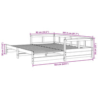 Tagesbett ohne Matratze Wachsbraun 80x200 cm Massivholz Kiefer