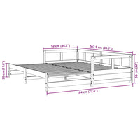 Tagesbett ohne Matratze Wachsbraun 90x200 cm Massivholz Kiefer