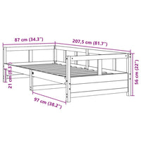 Tagesbett Natur 80x200 cm Massivholz Kiefer