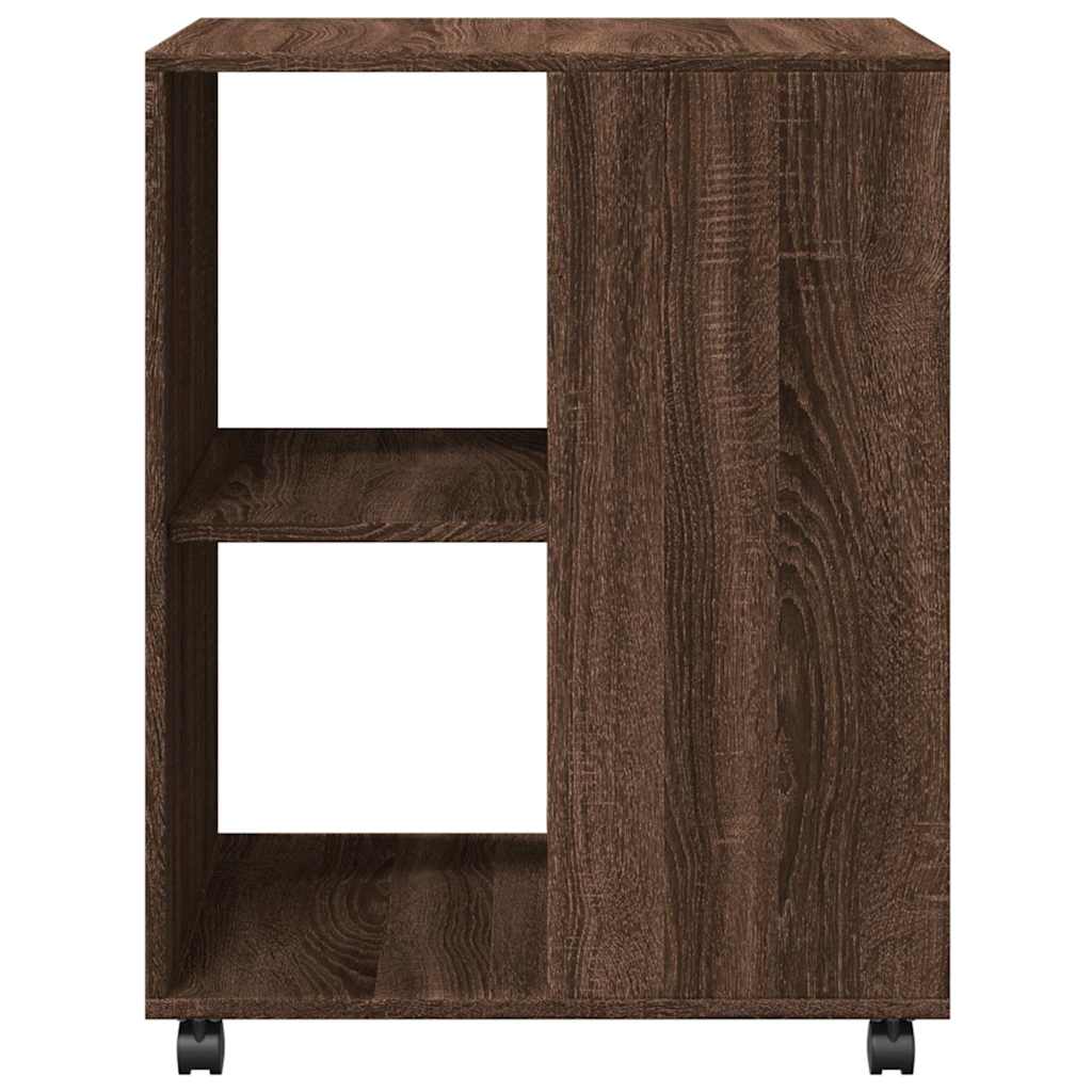 Beistelltisch mit Rollen Braun Eiche 55x60x78 cm Holzwerkstoff
