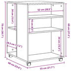 Beistelltisch mit Rollen Braun Eiche 55x60x78 cm Holzwerkstoff
