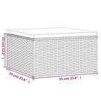 4-tlg. Garten-Lounge-Set mit Kissen Braun Poly Rattan