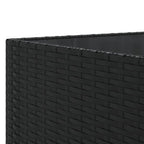 7-tlg. Garten-Lounge-Set mit Kissen Schwarz Poly Rattan