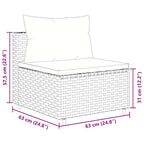 5-tlg. Garten-Lounge-Set mit Kissen Braun Poly Rattan